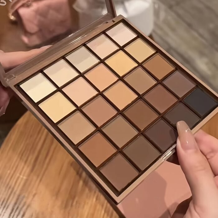 Eyeshadow Palette, 25 Shades, Matte Finish, Neutral Grey & Brown Earth Tones, Coffee & Chocolate Inspired Shades For Versatile Makeup Looks - Image 1