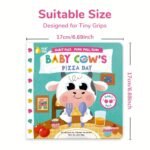 Baby Cow Lift-The-Flap Books, Good Eating Habit Formation, Interactive Picture, Cow'S Pizza Day, Push-Pull Book, Early Education Enlightenment, Illustrated By Canadian Artist, Birthday Gift, Bear Tale - Image 2