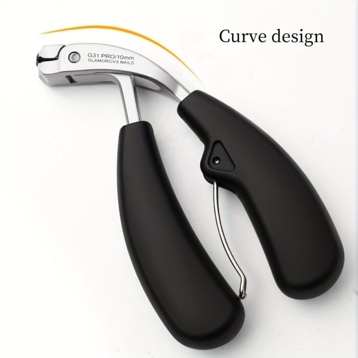 1Pc G31 Professional Nail Clippers, Modern Style, Stainless Steel Blade, Concave Edge, Wide Opening, Anti-Splash, Long Handle, Curved Cuticle Trimmer For Thick Toenails, Unscented, Suitable For Men And Elderly - Image 3
