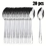 10/20Pcs Stainless Steel Rose Spoons Flatware Set For Wholesale Digging Watermelon And Fruit, Iron Spoons For Takeaway Gifts, Home Stall Spoons, Suitable As Gifts, Both For Household And Commercial Use, For High-End Restaurants - Image 5