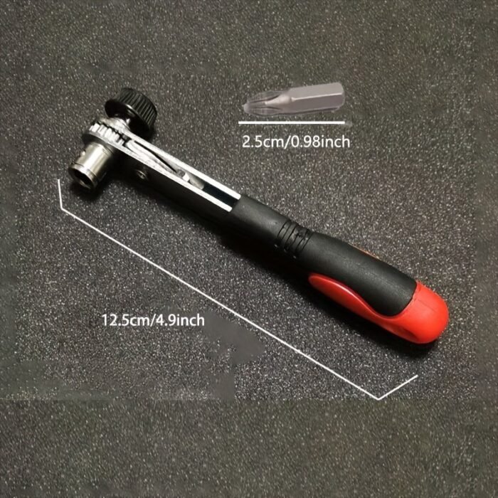 1Pc Red Steel Multi-Function Screwdriver With Ratchet, Elbow Wrench, Right Angle Bender, Cross Head Set - Narrow Space Compatible, Manual Uncharged Tool, No Battery Required - Image 7
