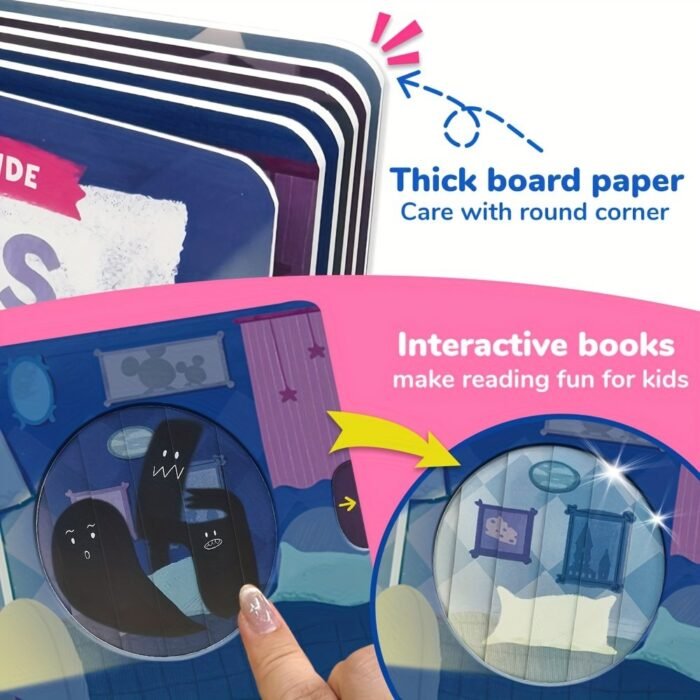 Mouse'S Fear Of The Dark, Push-Pull Books, Busy Book, Parent-Child Learning Activity Book -Overcoming Fear And Cultivating Courage In Preschool Children, Independent Operation Skills Fun Mechanical Design For Hands-On Ability Training, Playful Illustration, Durable Board Book, Engaging Illustrations, Sturdy Construction, Top Gift: Christmas & Birthday Present - Image 3