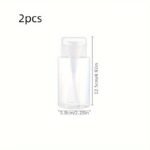 1Pc Transparent Push-Down Pump Dispenser Bottle - Fragrance-Free Plastic, Ideal For Makeup & Nail Polish Remover, Skincare Solutions - Portable For Travel, Easy One-Hand Operation - Image 5