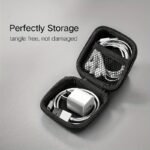 Luxury Storage Case, Earphone Case Hard Headphone Bag For Airpods Earpods Ear Pads Wireless Earphone Accessories, Ideal For Organizing Earbuds, Chargers, And Small Accessories, Accessory Organizer, Durable Sleek Black Case, 7*7*3Cm - Image 9