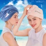 1Pc Magic Microfiber Hair Drying Towel - Quick Dry Shower Cap Turban For Women & Girls, Soft Polyester Fiber Bath Hat, Super Absorbent Lady Head Wrap With Button Closure, Shower Cap For Hair Drying - Image 2