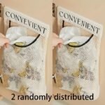 Large Capacity Mesh Storage Bag, Wall-Mounted Hanging Organizer, Reusable Household Door Back Organizing Net Pouch, Breathable Simple Design For Kitchen Tool Organization - Image 3