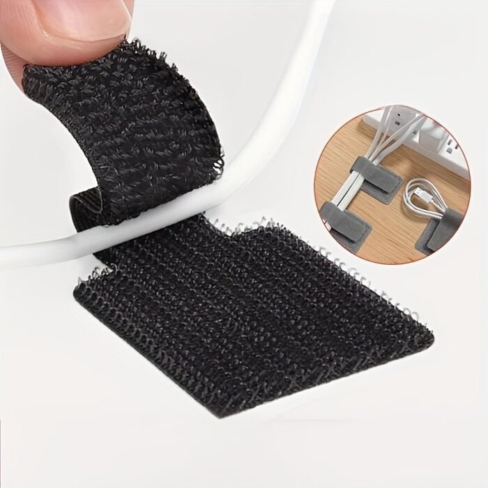 20Pcs Nylon Cable Management Clips - Black & White, Desk Organizer For Data And Computer Cables - Image 4
