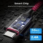 Tzlrxl 60W Usb-C Fast Charging Cable - Durable Nylon, Multiple Lengths (100.58Cm/201.17Cm/3.05Meter) For, Oneplus, Xiaomi & More - Flat Design With Frosted Finish - Image 6