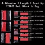 127Pcs Assorted Black & Red Shrink Tubing, 2:1 Pe Polyolefin Cable Sleeving, Automotive Wire Wrapping Kit, Industrial Electrical Interconnects - Image 9