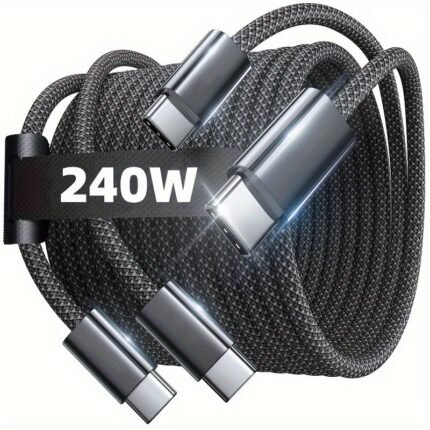 240W Super Fast Charging, Support Pd, High-Speed Data Transmission, Type C To Type C Interface Data Cable, Suitable For, For Iphone 15, For Macbook/Ipad/Xiaomi And Other Devices