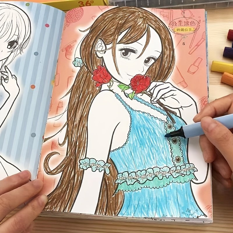 product-fancy-8ff68f00-1532-42a6-8a23-368ed53696a1.jpg A Coloring Book Featuring Princesses Designed For Young Children, With Large, Easy-To-Draw Images And Bold Outlines, Perfect For Educational Fun For Kids Aged 3 And Up ? An Ideal Holiday Present For Girls. Chinese Version - Image 1