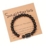 Natural Stone Elastic Bracelet - 12 Zodiac Signs, Card Design For Couples, Perfect Valentine'S Day Or Birthday Gift - Image 13