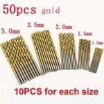 50Pcs Value Pack Titanium Coated Hss High Speed Steel Drill Bit Set, Power Tool Accessories