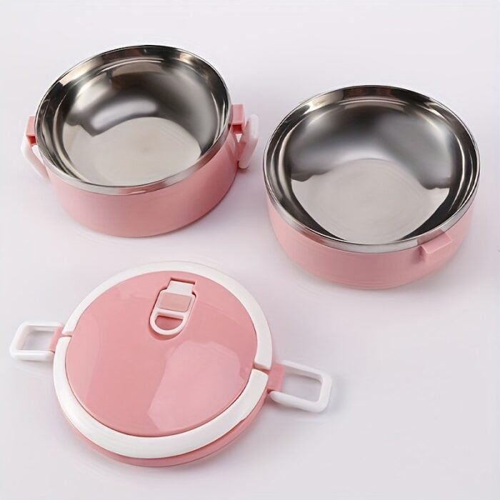 1Pc Double Layer Stainless Steel Insulated Lunch Box With Transparent Lid - Leak-Proof, Keeps Food Warm Or Cold, Perfect For Students & Professionals, Dishwasher Safe,Back To School - Image 8