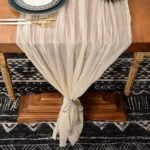 1Pc Bohemian Polyester Table Runner - Beige & White Ruffled Design, Rectangular Fabric With Elegant Floral Accents For Weddings, Parties, And Home Decor, Perfect For Living Room Or Dining Area, Table Decor - Image 5