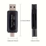 4-In-1 Usb Mini Sd Card Reader With Dual Card Slots - Type C/Usb A Adapter For Pc, Macbook, Galaxy, Tablet & More - No Battery Needed, Memory Card Expansion|Compact Storage Solution|Dual Slot Reader, Memory Card Reader - Image 2