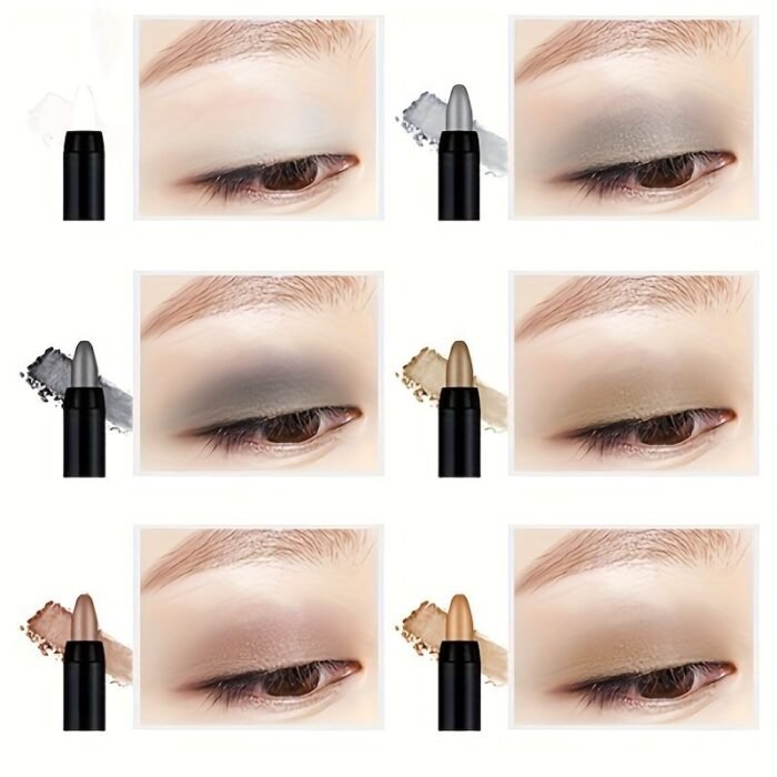 16-Color Matte & Shimmer Eyeshadow Stick - Long-Lasting, Waterproof, Blendable, Smudge-Proof For Precise Eye Makeup - Perfect For Dates, Parties & Birthdays - Sophisticated Look With Metallic Shades, Birthday Makeup | Rotating Mechanism | Smudgeproof Makeup - Image 8