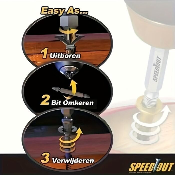 4Pcs Effortlessly Remove Broken Screws With Steel Speed Out Extractor Drill Bit Set - Image 6