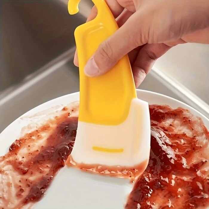 1Pc Durable Silicone Kitchen Scraper - Non-Stick, Easy To Clean, Oil-Proof Cooking Spatula For Baking, Grilling, And Frying - No Battery Needed, Durable Plastic Material - Image 5