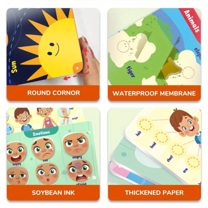 6 Themes Busy Book With, Cardboard, Educational Learning Toys For Cognitive And Thinking Abilities, Body, Animals, Food, Planet, Traffic, Emotion, Parent- Christmas Gift, Family Game, Travel, Bedtime Activities, Cognitive Development, Interactive Book, Colorful Pages, Highquality Print, Sturdy Binding, Educational Gift, Busy Board, Parents And Teachers, And - Image 4