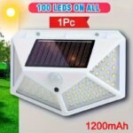 1/2/4/6/8Pcs 100 Led Solar Wall Lights Outdoor Solar Lights Pir Motion Sensor Solar Powered Sunlight Lamps Courtyard Lights Super Bright, 3 Modes Solar Motion Lights Outdoor, Solar Fence Lights Safety Lights For Garden Yard Outside - Image 12