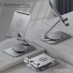Metal 360? Rotatable, Foldable And Adjustable Phone Holder For Desktop Live Streaming, Not For Car Use - All-Metal Foldable Holder Carbon Black - Image 5