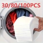 100/80/30Pcs Color Catcher Laundry Sheets - Non-Woven Fabric, Fade-Resistant & Brightening Clothes Protector, Prevents Dye Transfer And Enhances Washing Machine Protection For Enhanced Garment Care, Laundry Room Accessory