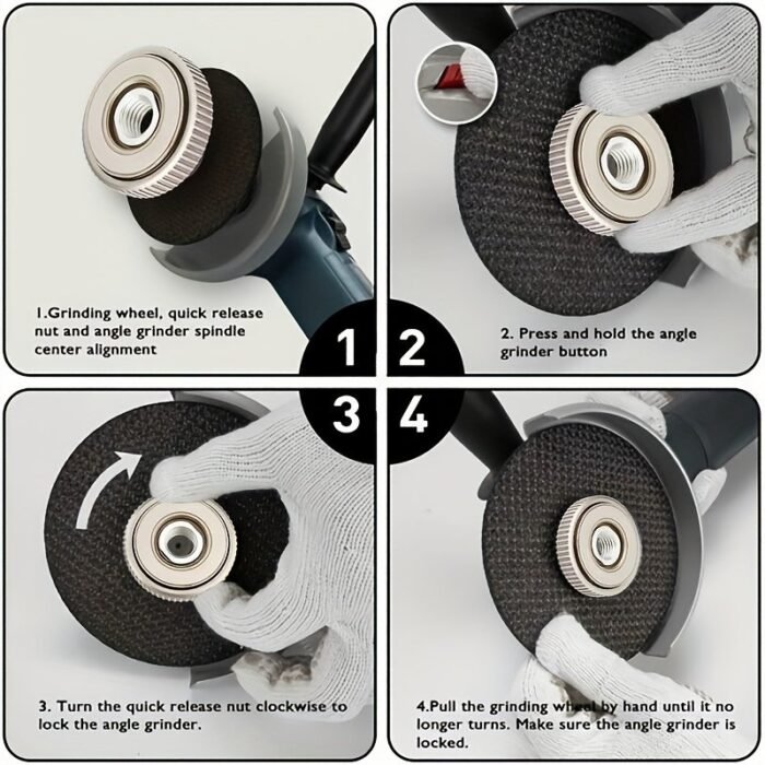 M14 Angle Grinder Quick-Release Lock Plate - Self-Locking, Easy Clamp & Release Nut For Secure Chuck Attachment, Durable #45 Steel Industrial Hardware Accessory - Image 10