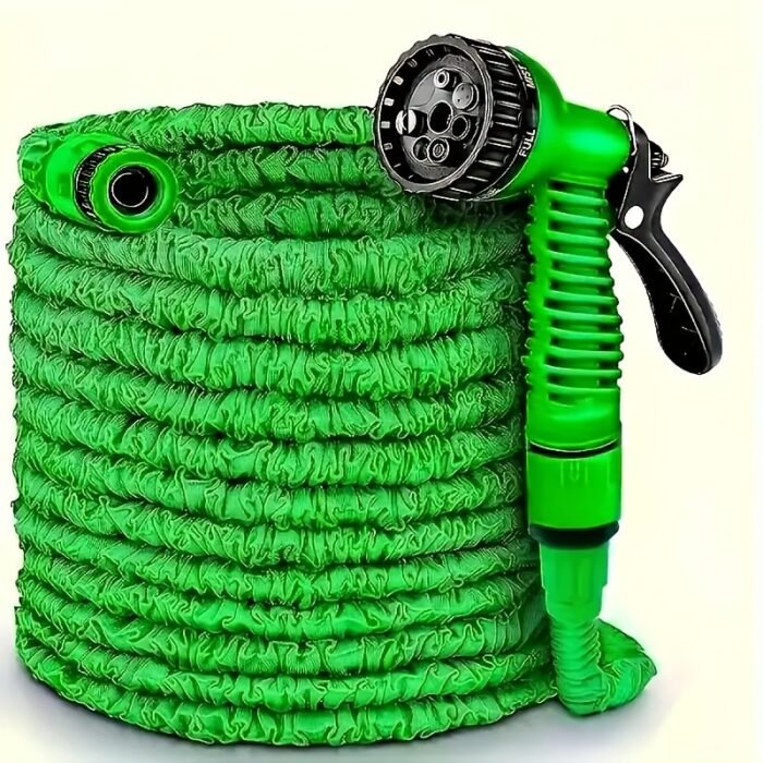 1 Set "High Pressure Garden Hose With Spray Nozzle - Heavy Duty Pvc Water Hose For Car Washing, Lawn Irrigation & Cleaning, 7.62Meter/15.24Meter/30.48Meter Length Options (7Spray Patterns)" - Image 1