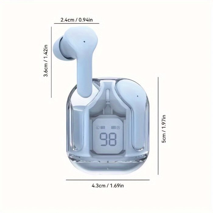 Wireless Earbuds Transparent Tws Silicone In-Ear Sports Gaming Headphones With Hifi Stereo Sound & Led Display - Perfect Gift For Birthday/Christmas/Girlfriend - Image 2