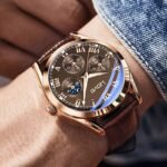 1Pc Men'S Fashion Quartz Watch Men'S Quartz Wrist Watch, Business Style, Round Alloy Case, Pu Leather Strap, Non-Rechargeable Battery, Fashionable Casual Business Watches - Image 7