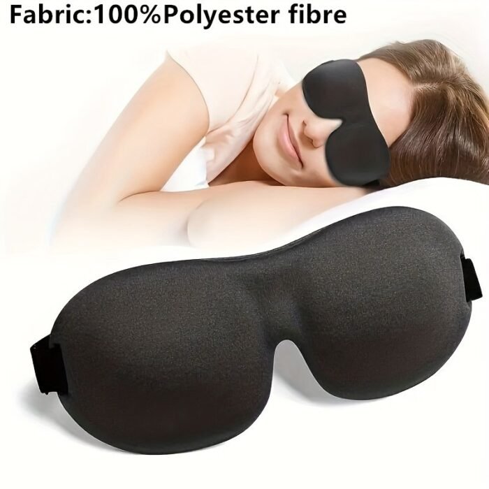 1/3/5/10 Pack Sleep Pure Black 3D Contoured Eye Mask - Pure Blackout, Soft Comfortable Ergonomic Design, Hypoallergenic & Fragrance-Free For Adults, Men & Women - Travel, Home, Office Use, Sleep Enhancement | Modern Sleepwear | Skinfriendly Material, Sleep Mask Father'S Day, Mother'S Day Gift - Image 9