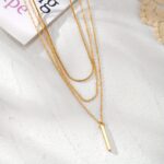 Simple Sexy Rectangular Pendant Rope Chain Necklace Set - Image 6