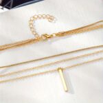 Simple Sexy Rectangular Pendant Rope Chain Necklace Set - Image 5