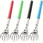 1Pc Stainless Steel Extendable Back Scratcher - Telescopic Adjustable 21.08-57.91 Cm With Ergonomic Rubber Handle, Portable Manual Itch Relief Tool For Elderly & Adults, Perfect Gift For Thanksgiving Christmas Birthdays, Personal Care Accessory | Sleek Metallic Finish | Durable Construction - Image 10