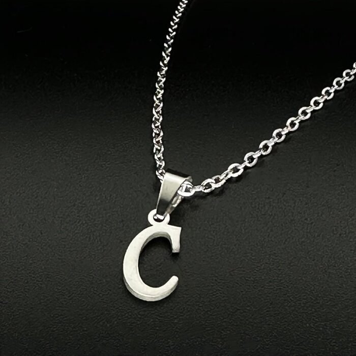 Stainless Steel Minimalist 26-Letter Pendant Necklace - Hip-Hop & Everyday Unisex Jewelry, Initial Gift For Women & Men, Durable Year-Round Wear, Necklace, Daily Wear Accessory, Modern Jewelry, Polished Finish - Image 7