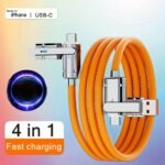 100W 4In 1 Usb Fast Charging Cable For Iphone,, Xiaomi Mobile Phones, Usb Type C Tablet Charging Cable