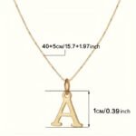 1Pc Elegant & Cute Initial Necklace For Women - 18K Golden Plated Stainless Steel Box Chain, A-Z Uppercase Letters, Daily Wear & Gift Idea, Letter Necklace, Jewelry, Sleek Design, Luxurious Finish - Image 5
