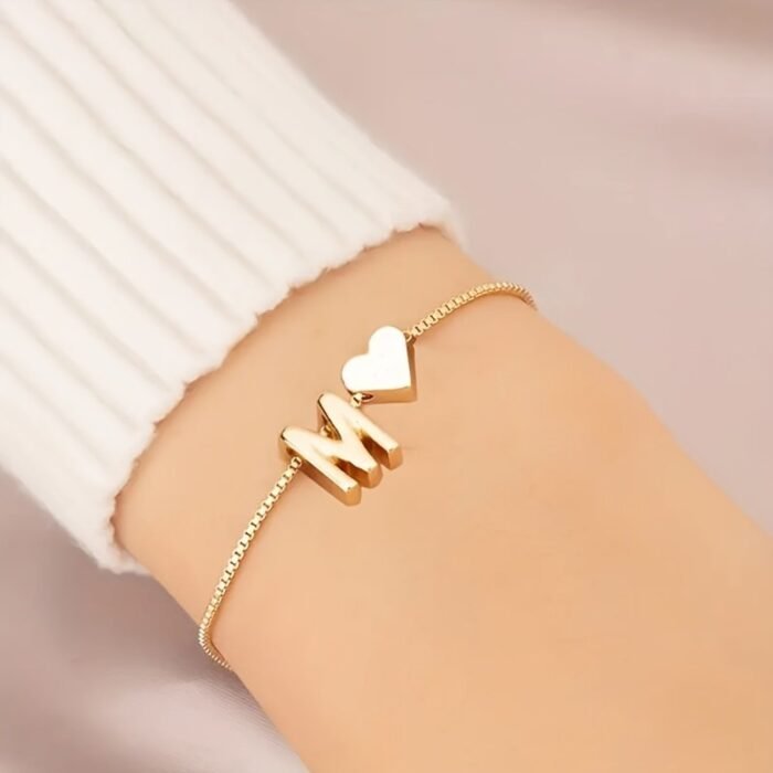 Letter Mini Love Heart Thin Chain Bracelet Simple Minimalist Hand Chain Jewelry Decoration Gift Birthday Gift - Image 6