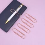 1Pc/5Pcs Metal Love Creative Paperclip Style Pen Holder, Simple Portable Student Notebook Holder Accessories Round Ballpoint Pen Clip - Image 21