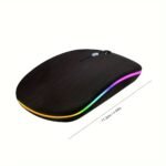 Dual-Mode Silent Wireless Mouse With Colorful Rgb Backlight, Ergonomic Design For Laptops And Desktops, Black With Multicolored Lighting Effects, Perfect For Office Or Gaming Use, Wireless Mouse For Laptop - Image 6