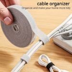 5.0Meter Reusable Cable Ties - Multipurpose Cord Organizer Tape For Office & Home, Ideal For Computer And Tv Wire Management, Durable Cable Wrap Straps