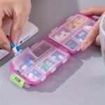 1Pc Travel Pill Organizer - 10 Compartments Pill Case, Compact And Portable Pill Box, Perfect For On-The-Go Storage, Pill Holder For Purse - Image 4
