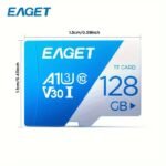 Eaget Mimi Sd Card 256Gb/128Gb Memory Card, Blue & White Mini Memory Sd Card 64Gb/32Gb Class 10 High Speed Flash Memory Card, Storage Memory Tf Sd Card Gift For Birthday/Easter/Boy/Girlfriend - Image 2