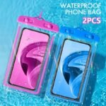 2Pcs Luminous Waterproof Mobile Phone Bag Touch Screen Swimming Self-Sealing Sealed Bag Beach Diving Photography Drifting Transparent Waterproof Mobile Phone Case