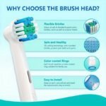 4/8/16Pcs Electric Toothbrush Replacement Heads - Soft Bristle Replacement Brush Heads For Oral B, Ergonomic Design, Gentle On Sensitive Gums, Compatible With Electric Toothbrushes (White, Blue, Red, Green), Oral Hygiene Tools, Sleek Brush Heads, Highquality Brushes - Image 8