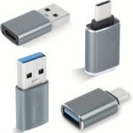 4Pcs Usb To Usb C Adapter, 2*Type C Female To A Male Charger Converter & 2 * Usb C Male To Usb 3.0 Female Otg Adapter, For Iphone 15 Pro Max Plus, For Apple Watch, Samsung, For Airpods,Car, - Image 4