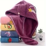 1Pc Magic Microfiber Hair Drying Towel - Quick Dry Shower Cap Turban For Women & Girls, Soft Polyester Fiber Bath Hat, Super Absorbent Lady Head Wrap With Button Closure, Shower Cap For Hair Drying - Image 10