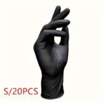20/40/99Pcs Nitrile Gloves, Black, Disposable Gloves For Household Cleaning And, Disposable Cleaning Gloves, Cleaning, Suitable For Kitchen Cleaning, Household Cleaning, Heavy Duty Gloves, Disposable Nitrile Gloves - Image 3