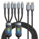 100W Max Multi Charging Cable 3In 1 Multi Usb Charger Fast Charging Cable, Multi Charging Cable 3In 1 Multi Iphone Charger Cable Nylon Braided Mfi Universal Usb Fast Charging Cord With Type-C/Usb C Micro Lightning For Phone Ipad Iphone - Image 9